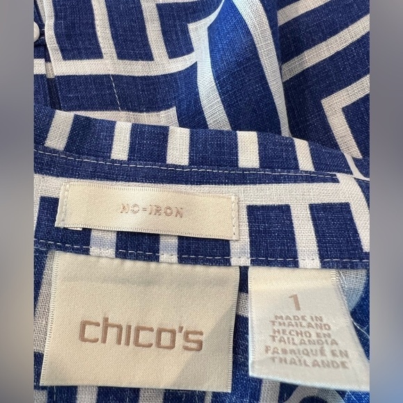 Chico’s NO IRON BLOUSE - 100% LINEN - CHICO’S SIZE 1 (Medium /8) - Picture 5 of 6